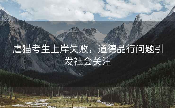 虐貓考生上岸失敗，道德品行問(wèn)題引發(fā)社會(huì )關(guān)注