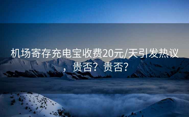 機場(chǎng)寄存充電寶收費20元/天引發(fā)熱議，貴否？貴否？