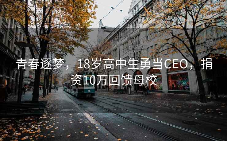 青春逐夢(mèng)，18歲高中生勇當CEO，捐資10萬(wàn)回饋母校