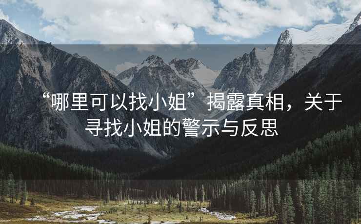 “哪里可以找小姐”揭露真相，關(guān)于尋找小姐的警示與反思