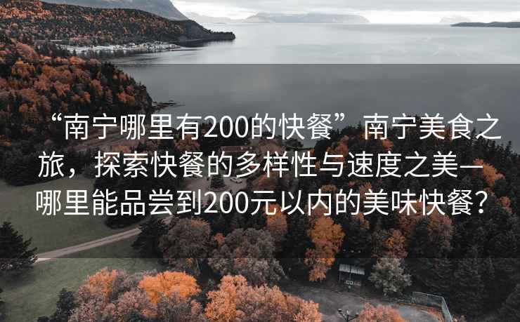 “南寧哪里有200的快餐”南寧美食之旅,探索快餐的多樣性與速度之美—哪里能品嘗到200元以?xún)鹊拿牢犊觳停? alt=
