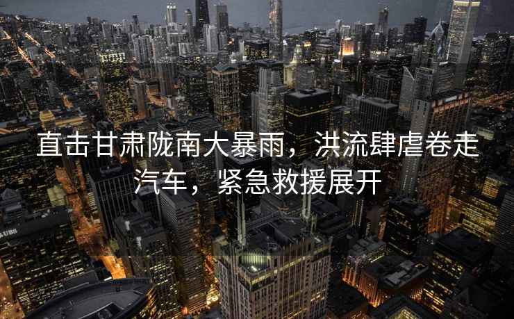 直擊甘肅隴南大暴雨，洪流肆虐卷走汽車(chē)，緊急救援展開(kāi)
