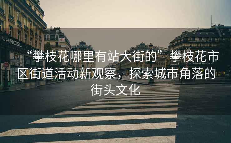 “攀枝花哪里有站大街的”攀枝花市區街道活動(dòng)新觀(guān)察，探索城市角落的街頭文化