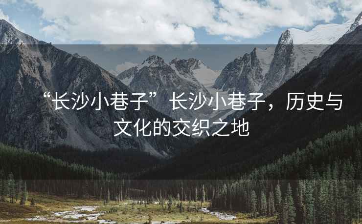 “長(cháng)沙小巷子”長(cháng)沙小巷子，歷史與文化的交織之地