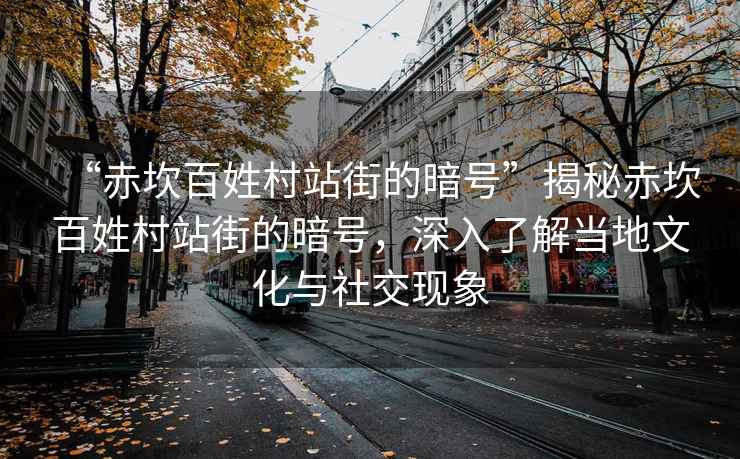 “赤坎百姓村站街的暗號”揭秘赤坎百姓村站街的暗號，深入了解當地文化與社交現象