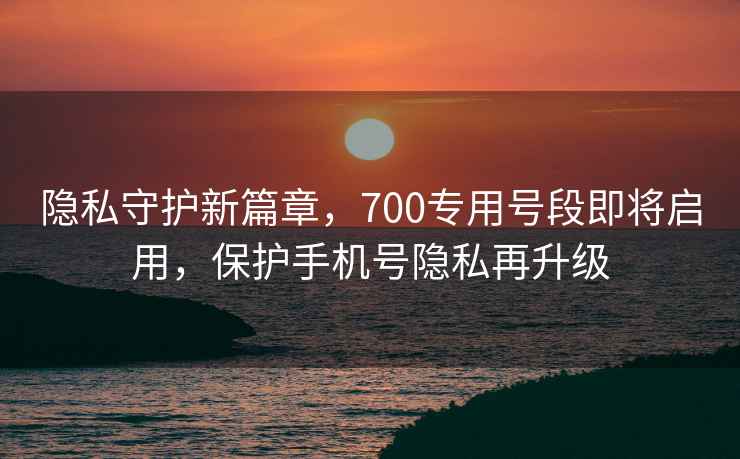 隱私守護新篇章，700專(zhuān)用號段即將啟用，保護手機號隱私再升級