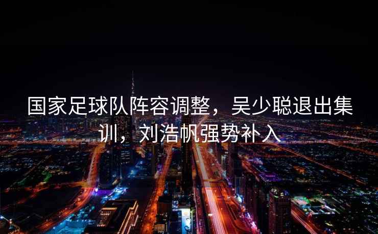 國家足球隊陣容調整，吳少聰退出集訓，劉浩帆強勢補入