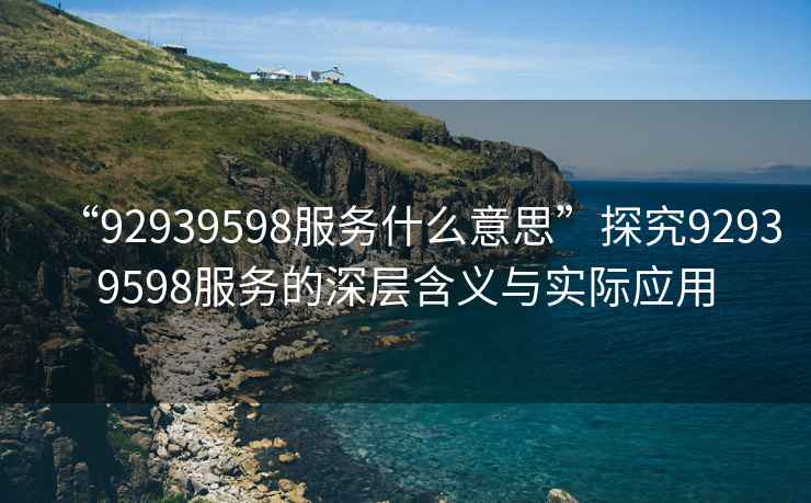 “92939598服務(wù)什么意思”探究92939598服務(wù)的深層含義與實(shí)際應用