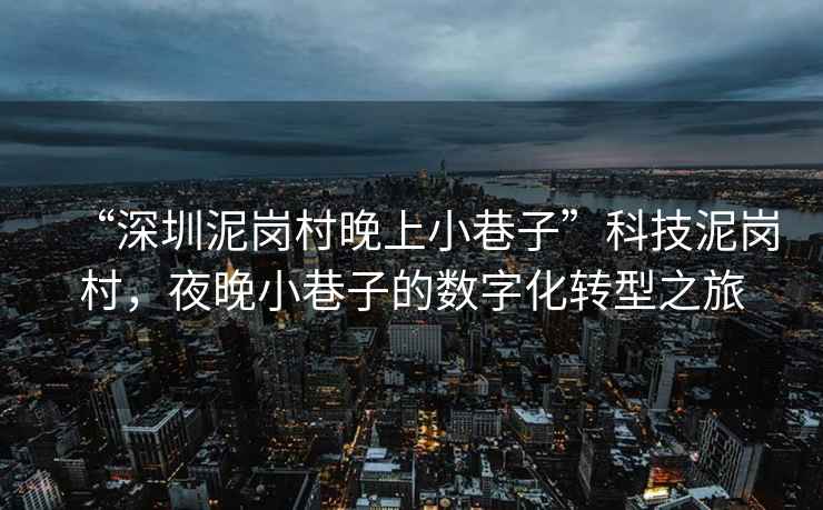 “深圳泥崗村晚上小巷子”科技泥崗村，夜晚小巷子的數字化轉型之旅