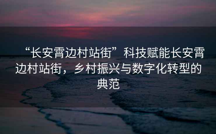 “長(cháng)安霄邊村站街”科技賦能長(cháng)安霄邊村站街，鄉村振興與數字化轉型的典范