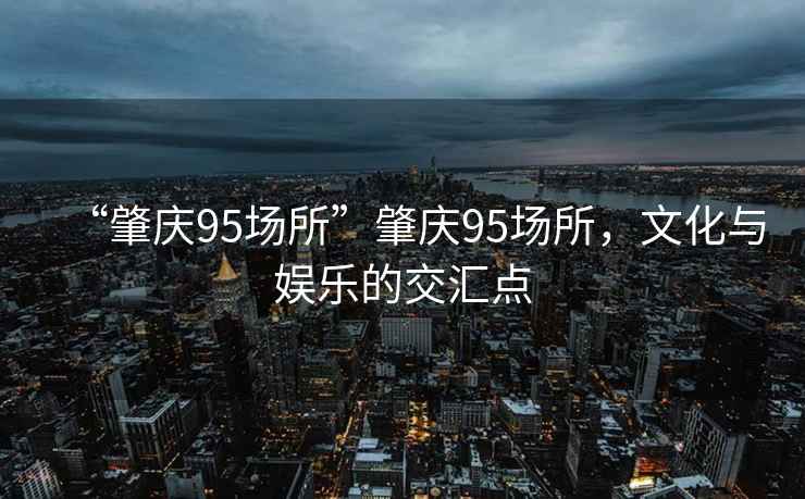 “肇慶95場(chǎng)所”肇慶95場(chǎng)所，文化與娛樂(lè )的交匯點(diǎn)