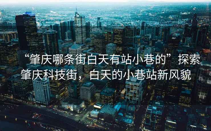 “肇慶哪條街白天有站小巷的”探索肇慶科技街，白天的小巷站新風(fēng)貌