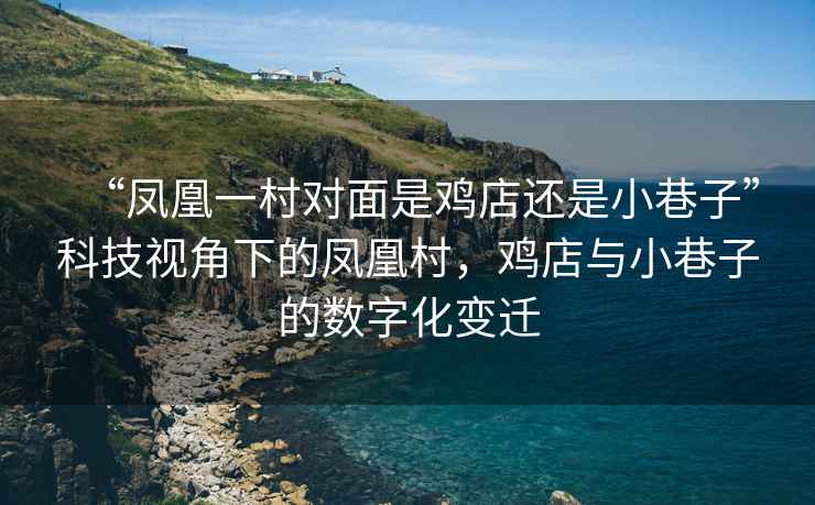 “鳳凰一村對面是雞店還是小巷子”科技視角下的鳳凰村，雞店與小巷子的數字化變遷