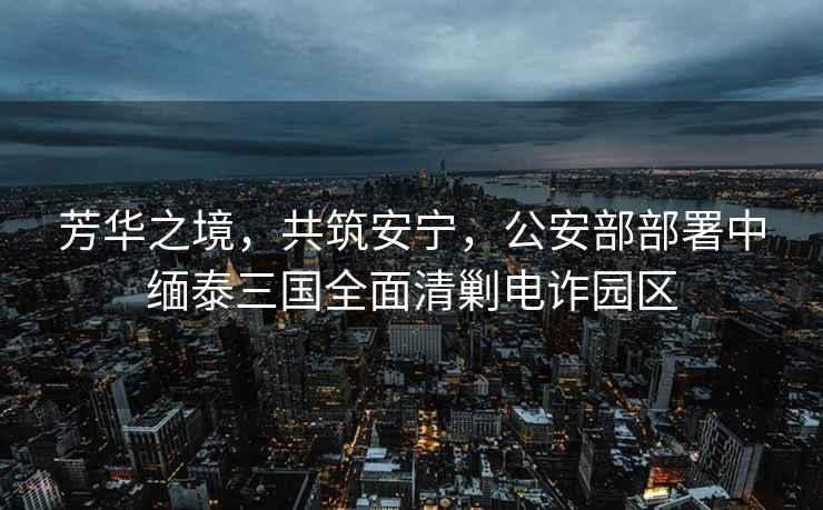 芳華之境，共筑安寧，公安部部署中緬泰三國全面清剿電詐園區