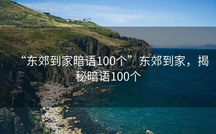 “東郊到家暗語(yǔ)100個(gè)”東郊到家，揭秘暗語(yǔ)100個(gè)