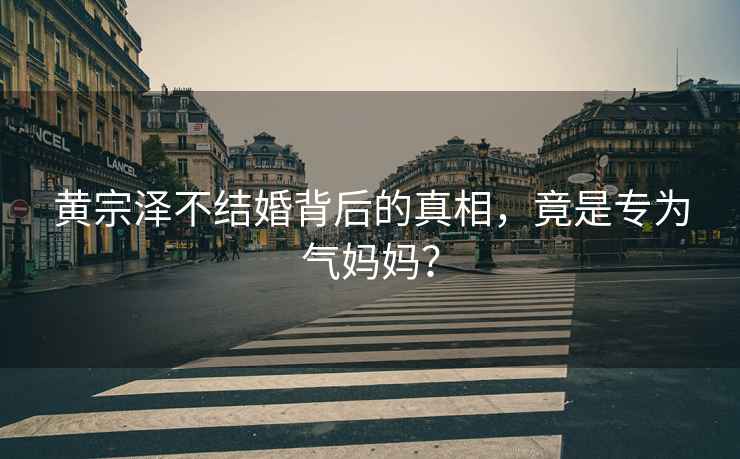 黃宗澤不結婚背后的真相,竟是專(zhuān)為氣媽媽?zhuān)? alt=
