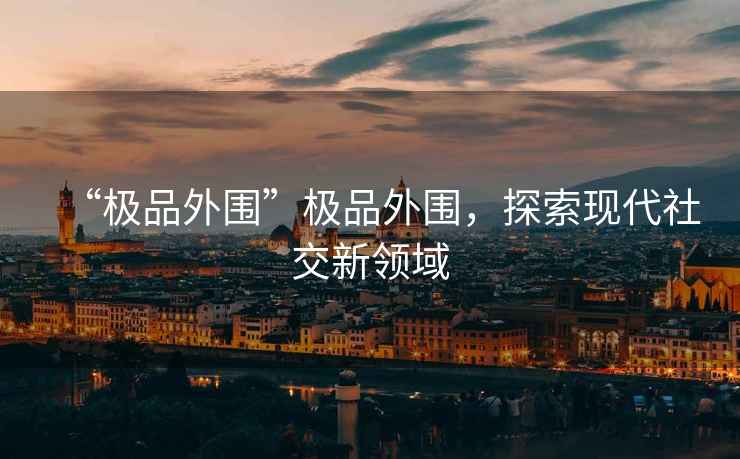 “極品外圍”極品外圍，探索現代社交新領(lǐng)域