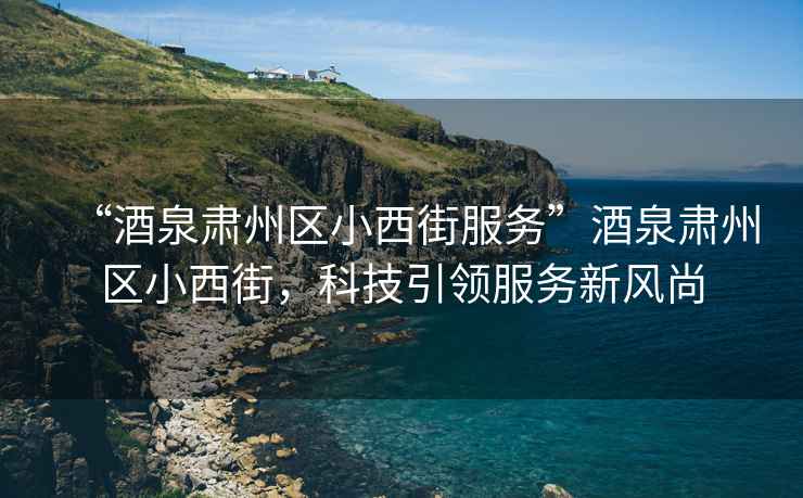 “酒泉肅州區小西街服務(wù)”酒泉肅州區小西街，科技引領(lǐng)服務(wù)新風(fēng)尚