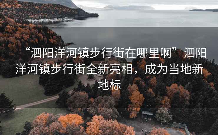 “泗陽(yáng)洋河鎮步行街在哪里啊”泗陽(yáng)洋河鎮步行街全新亮相，成為當地新地標