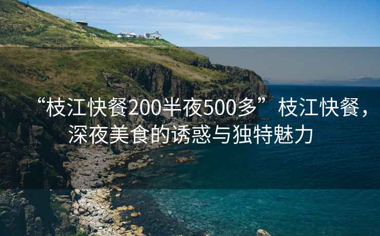 “枝江快餐200半夜500多”枝江快餐，深夜美食的誘惑與獨特魅力