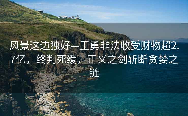風(fēng)景這邊獨好—王勇非法收受財物超2.7億，終判死緩，正義之劍斬斷貪婪之鏈