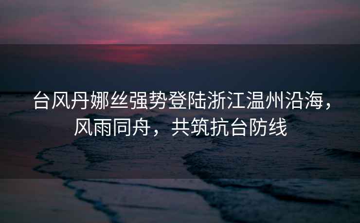 臺風(fēng)丹娜絲強勢登陸浙江溫州沿海，風(fēng)雨同舟，共筑抗臺防線(xiàn)