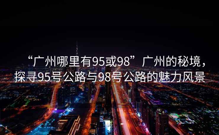 “廣州哪里有95或98”廣州的秘境，探尋95號公路與98號公路的魅力風(fēng)景