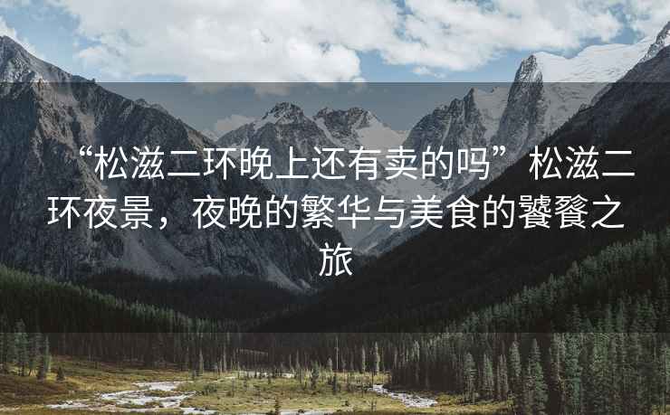 “松滋二環(huán)晚上還有賣(mài)的嗎”松滋二環(huán)夜景，夜晚的繁華與美食的饕餮之旅