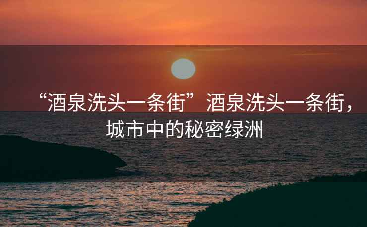 “酒泉洗頭一條街”酒泉洗頭一條街，城市中的秘密綠洲
