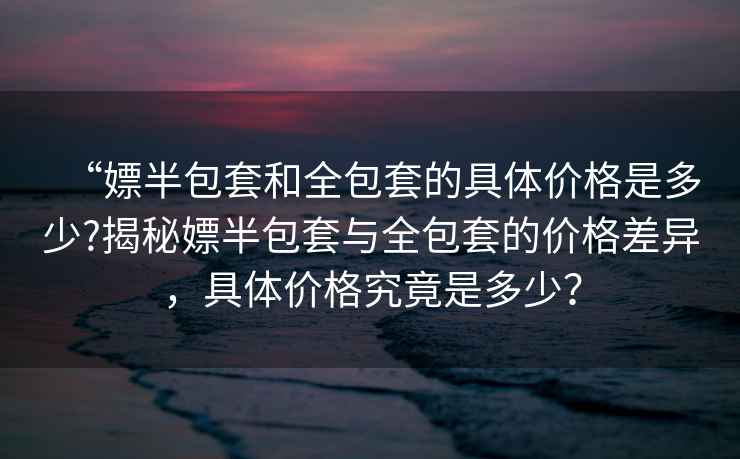 “嫖半包套和全包套的具體價(jià)格是多少?揭秘嫖半包套與全包套的價(jià)格差異，具體價(jià)格究竟是多少？