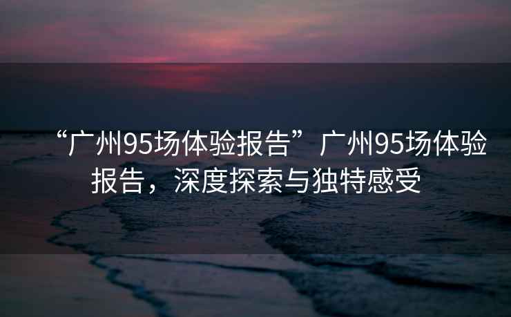 “廣州95場(chǎng)體驗報告”廣州95場(chǎng)體驗報告，深度探索與獨特感受