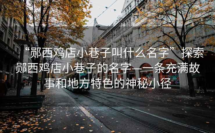 “鄖西雞店小巷子叫什么名字”探索鄖西雞店小巷子的名字—一條充滿(mǎn)故事和地方特色的神秘小徑