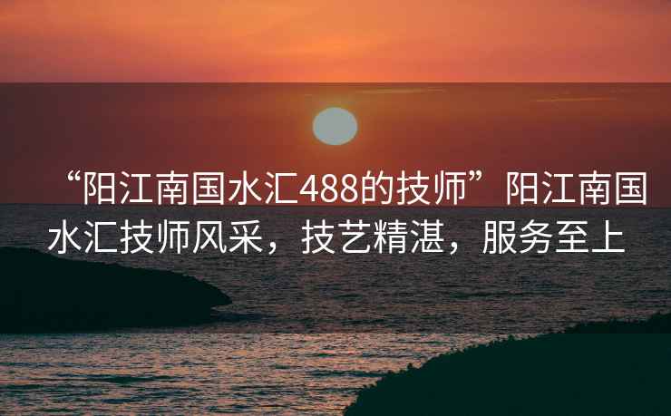“陽(yáng)江南國水匯488的技師”陽(yáng)江南國水匯技師風(fēng)采，技藝精湛，服務(wù)至上