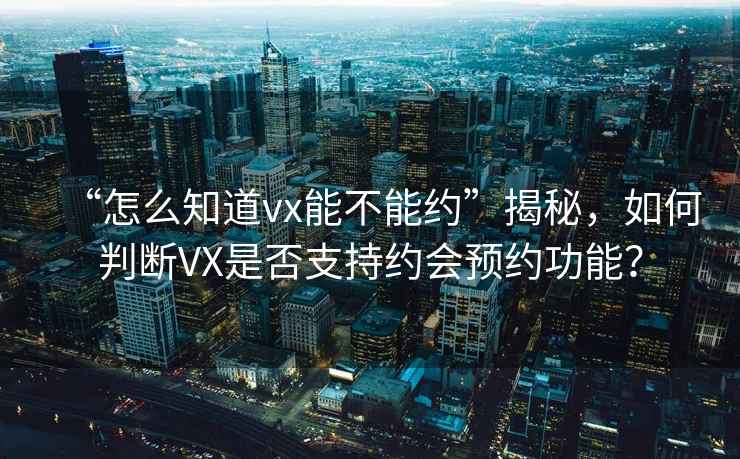 “怎么知道vx能不能約”揭秘，如何判斷VX是否支持約會(huì )預約功能？
