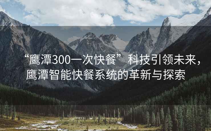 “鷹潭300一次快餐”科技引領(lǐng)未來(lái)，鷹潭智能快餐系統的革新與探索