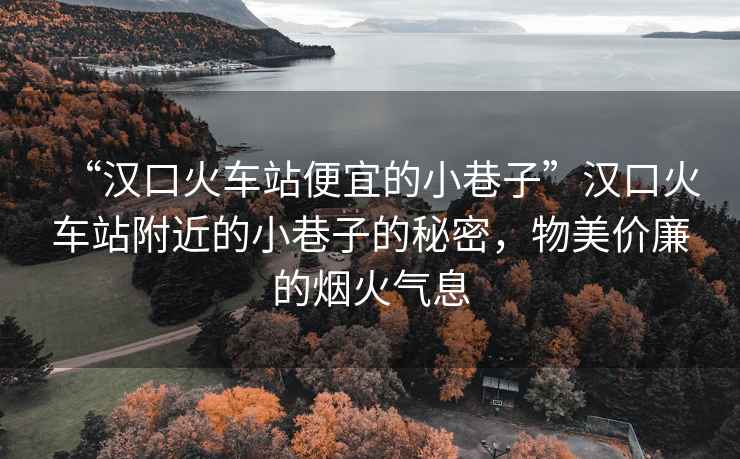 “漢口火車(chē)站便宜的小巷子”漢口火車(chē)站附近的小巷子的秘密，物美價(jià)廉的煙火氣息