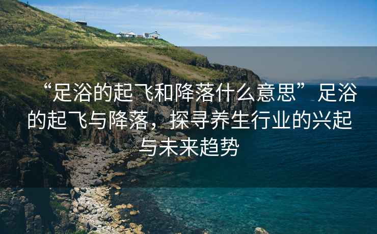 “足浴的起飛和降落什么意思”足浴的起飛與降落，探尋養生行業(yè)的興起與未來(lái)趨勢