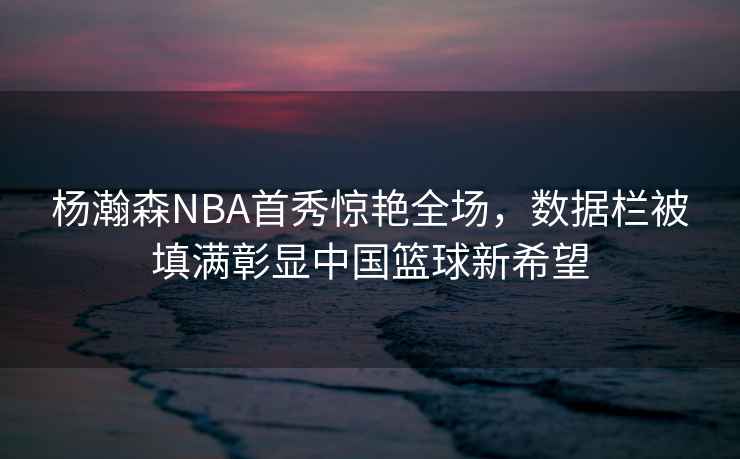楊瀚森NBA首秀驚艷全場(chǎng)，數據欄被填滿(mǎn)彰顯中國籃球新希望
