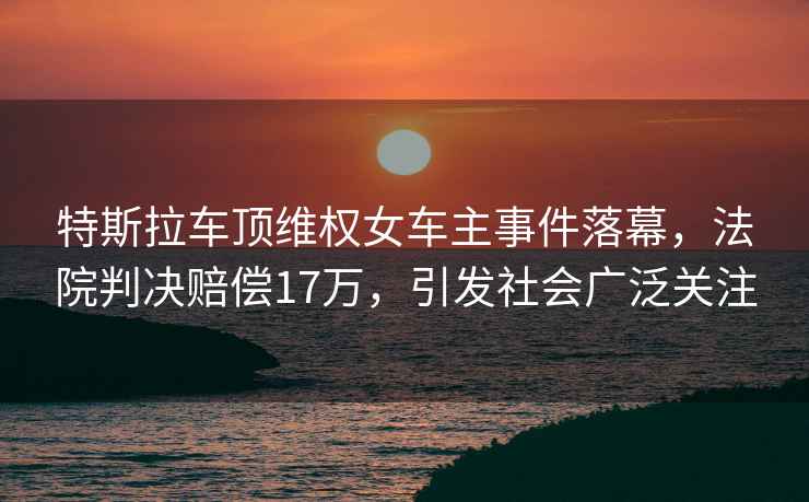 特斯拉車(chē)頂維權女車(chē)主事件落幕，法院判決賠償17萬(wàn)，引發(fā)社會(huì )廣泛關(guān)注