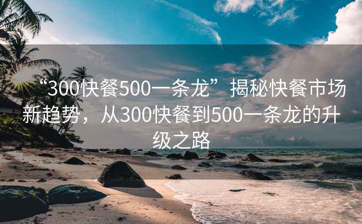 “300快餐500一條龍”揭秘快餐市場(chǎng)新趨勢，從300快餐到500一條龍的升級之路