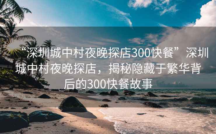 “深圳城中村夜晚探店300快餐”深圳城中村夜晚探店，揭秘隱藏于繁華背后的300快餐故事
