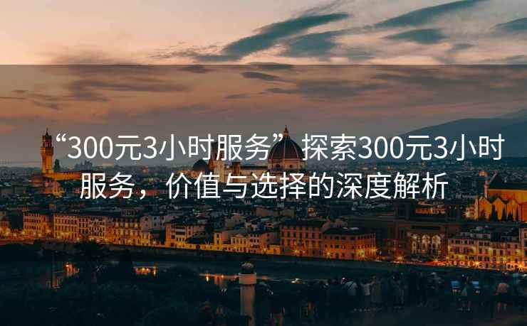 “300元3小時(shí)服務(wù)”探索300元3小時(shí)服務(wù)，價(jià)值與選擇的深度解析