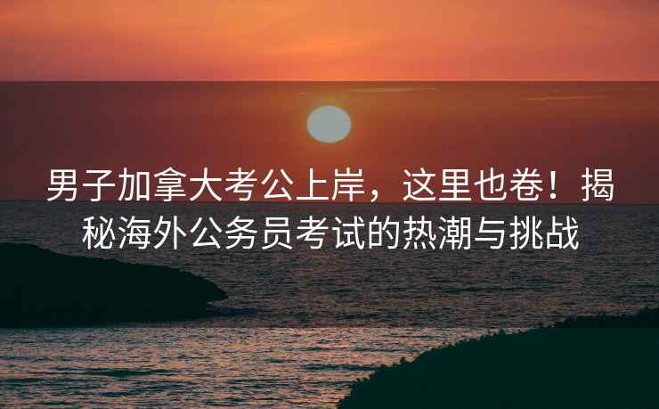 男子加拿大考公上岸，這里也卷！揭秘海外公務(wù)員考試的熱潮與挑戰