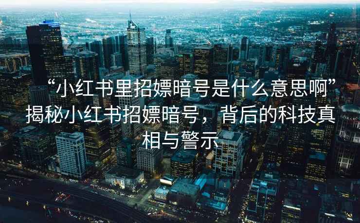 “小紅書(shū)里招嫖暗號是什么意思啊”揭秘小紅書(shū)招嫖暗號，背后的科技真相與警示