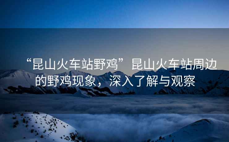 “昆山火車(chē)站野雞”昆山火車(chē)站周邊的野雞現象，深入了解與觀(guān)察