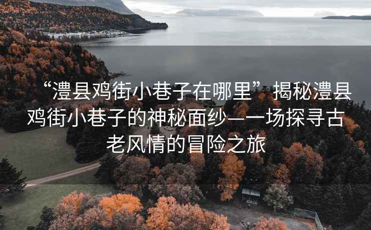 “澧縣雞街小巷子在哪里”揭秘澧縣雞街小巷子的神秘面紗—一場(chǎng)探尋古老風(fēng)情的冒險之旅