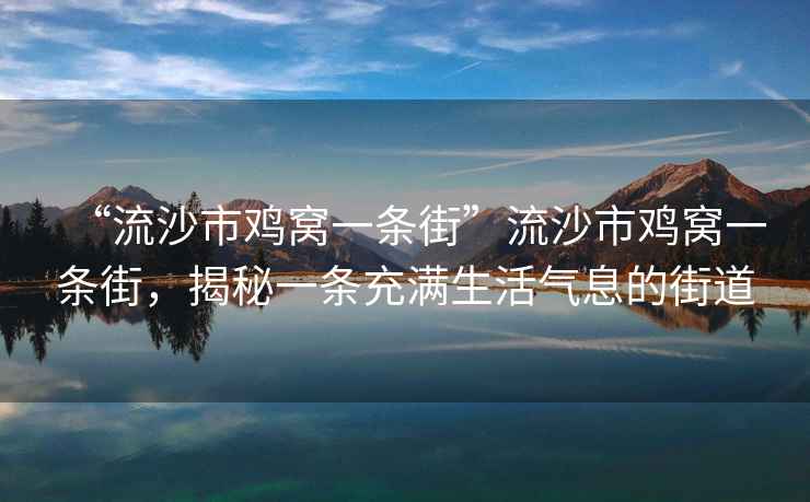 “流沙市雞窩一條街”流沙市雞窩一條街，揭秘一條充滿(mǎn)生活氣息的街道