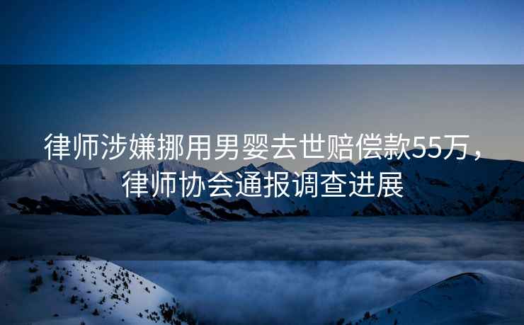 律師涉嫌挪用男嬰去世賠償款55萬(wàn)，律師協(xié)會(huì )通報調查進(jìn)展