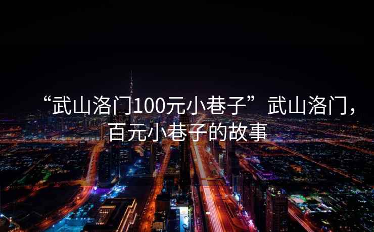 “武山洛門(mén)100元小巷子”武山洛門(mén)，百元小巷子的故事