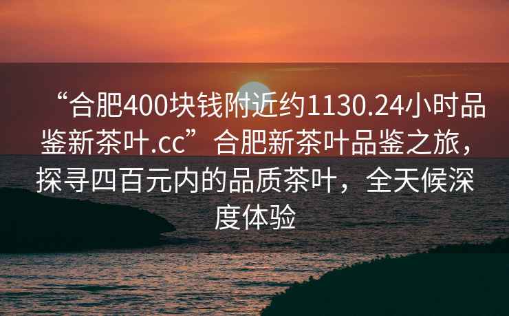 “合肥400塊錢(qián)附近約1130.24小時(shí)品鑒新茶葉.cc”合肥新茶葉品鑒之旅，探尋四百元內的品質(zhì)茶葉，全天候深度體驗